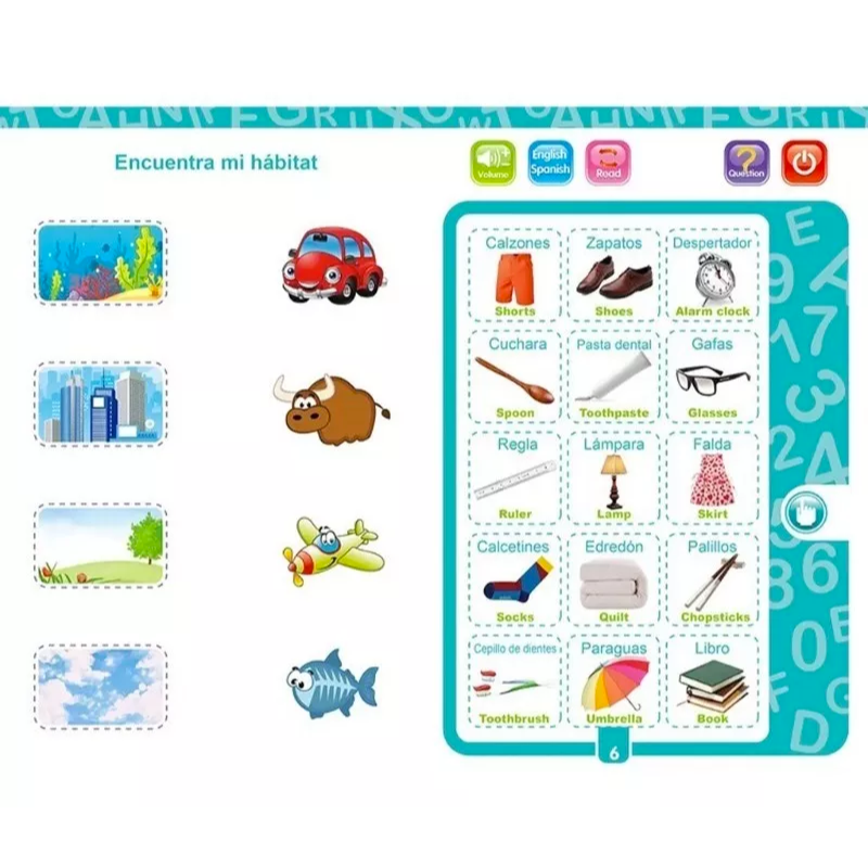 Libro de estudio infantil con sonidos para fácil aprendizaje